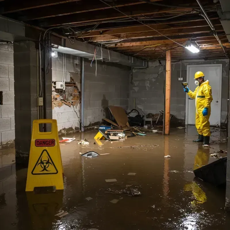 Flooded Basement Electrical Hazard in River Bend, NC Property